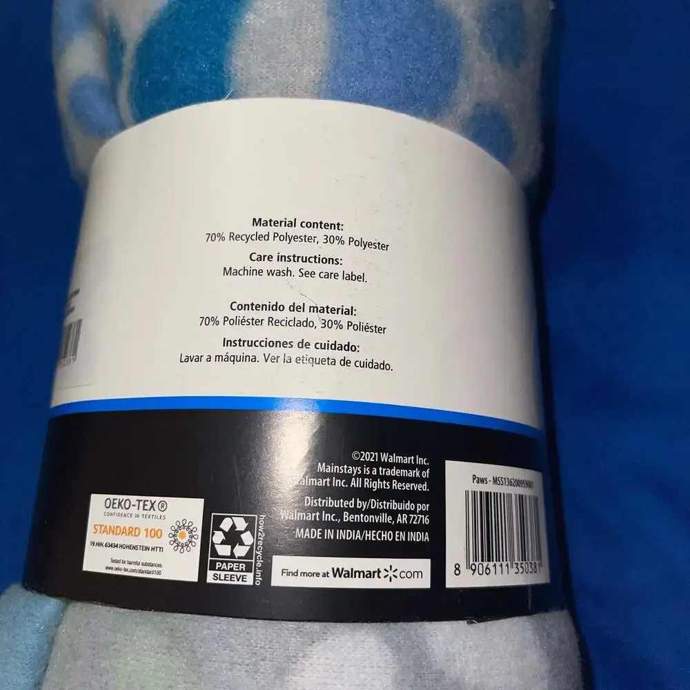 Bundle of two Gray Paw Fleece Throw Blanket 50